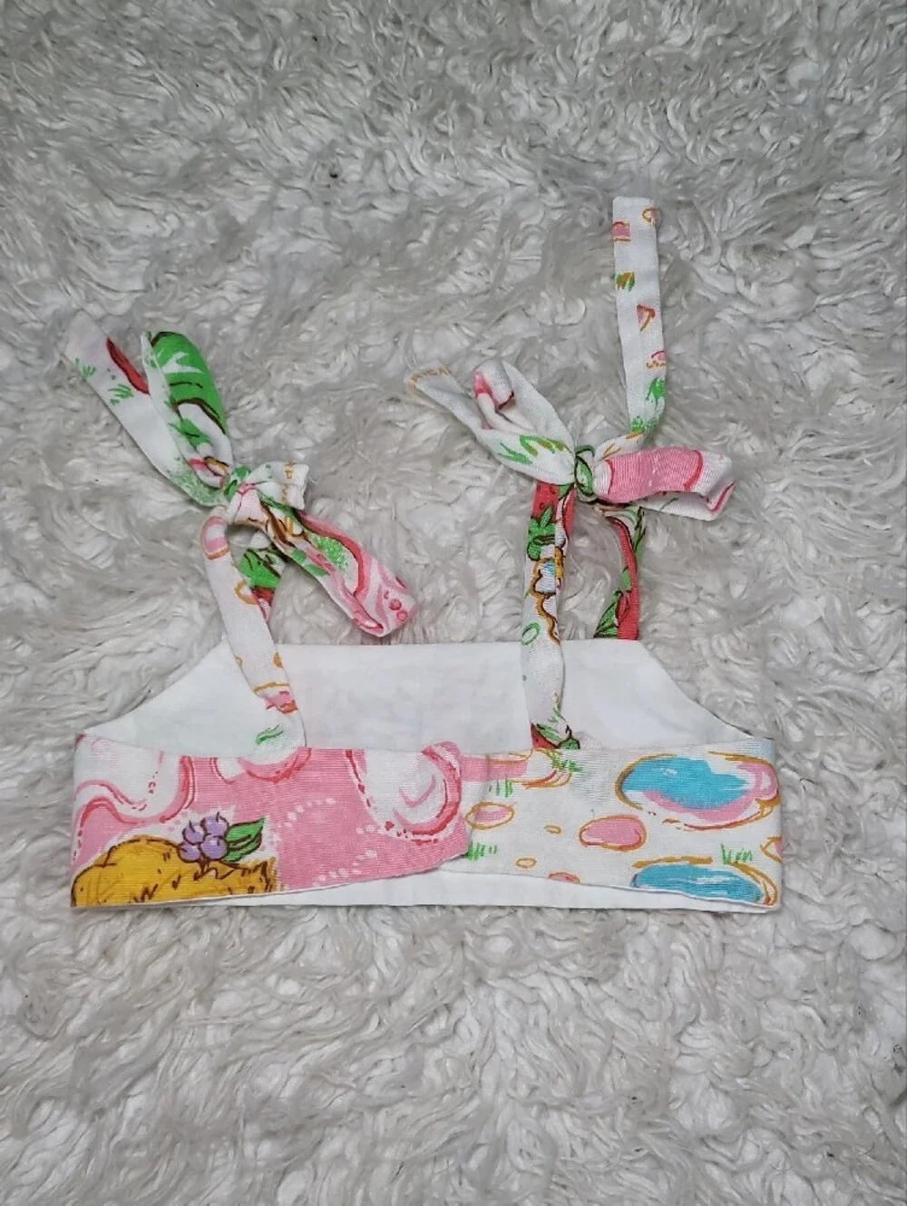 Vintage Kids Strawberry Cottage Two-Piece Set in White, Red & Green